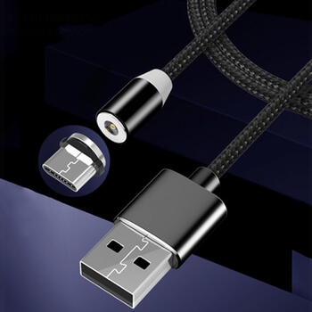 3v1 LED USB nabíjací kábel s magnetickými koncovkami Lightning/Micro USB/Type C - zlatý