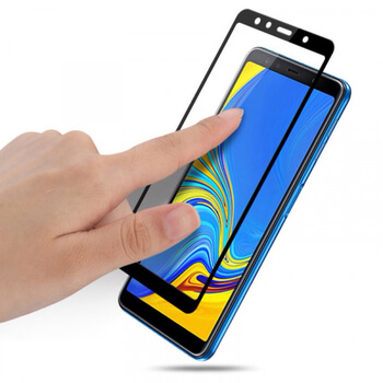 3D ochranné tvrdené sklo s rámčekom pre Samsung Galaxy A7 2018 A750F - čierne