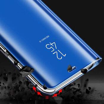 Zrkadlový plastový flip obal pre Samsung Galaxy A8 2018 A530F - ružový