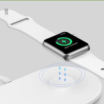 2v1 Magnetická bezdrôtová nabíjačka pre Apple iPhone a Apple Watch biela