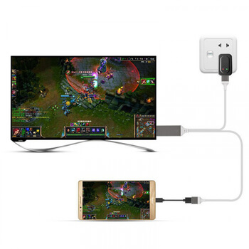 3v1 Kábel s redukciou a výstupom pre HDMI a USB biely