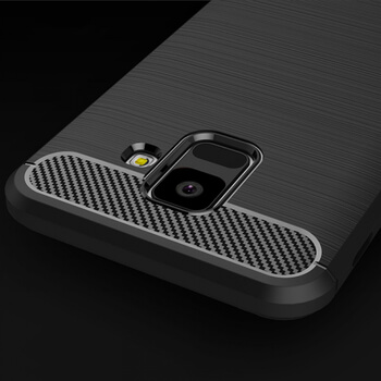 Ochranný silikónový obal karbón pre Samsung Galaxy A6 A600F (2018) - čierny