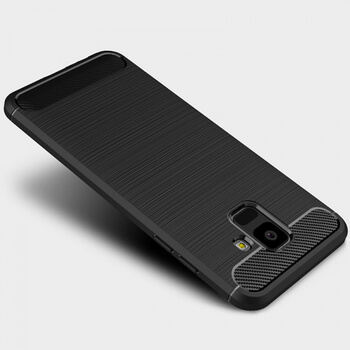 Ochranný silikónový obal karbón pre Samsung Galaxy A6 A600F (2018) - čierny