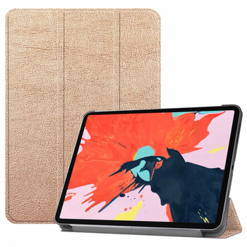 2v1 Smart flip cover + zadný plastový ochranný kryt pre Apple iPad Pro 11" 2018 (1.generace) - zlatý