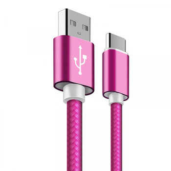 Nylonový USB kábel Type-C - fialový
