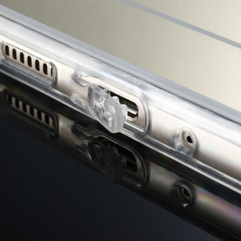 Silikónový zrkadlový ochranný obal pre Xiaomi Redmi Note 7 - strieborný