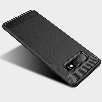 Ochranný silikónový obal karbón pre Samsung Galaxy S10 G973 - čierny