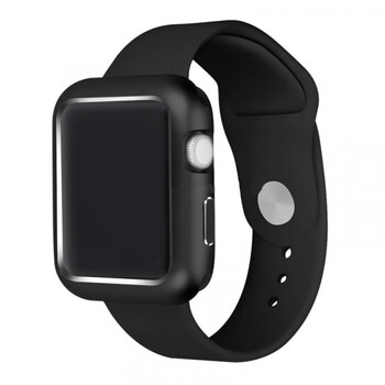 Magnetický hliníkový ochranný rámik pre Apple Watch 38 mm (1.série) - čierny