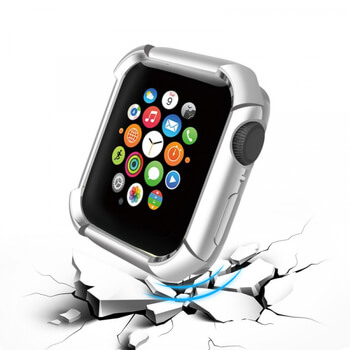 Ultratenký silikónový obal pre chytré hodinky Apple Watch 40 mm (4.série) - strieborný