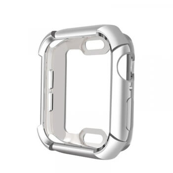 Ultratenký silikónový obal pre chytré hodinky Apple Watch 44 mm (4.série) - strieborný
