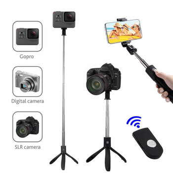 Profesionálny multifunkčný bezdrôtový Bluetooth Selfie TRIPOD statív s diaľkovým ovládaním - čierny