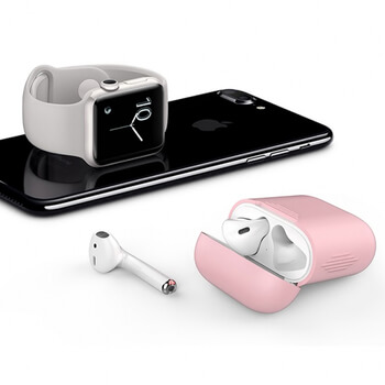 Silikónové ochranné puzdro pre Apple AirPods 1.generace (2016) - svetlo ružové