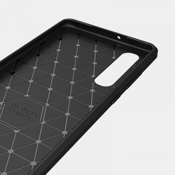 Ochranný silikónový obal karbón pre Huawei P30 - čierny