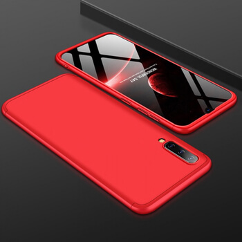 Ochranný 360 ° celotelový plastový kryt pre Samsung Galaxy A50 A505F - červený