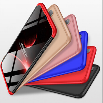 Ochranný 360 ° celotelový plastový kryt pre Samsung Galaxy A50 A505F - červený