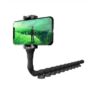 Multifunkčný selfie univerzálny držiak a statív s prísavkami pre smartphony GoPro kamery a ďalšie - čierny