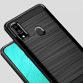 Ochranný silikónový obal karbón pre Samsung Galaxy A40 A405F - čierny