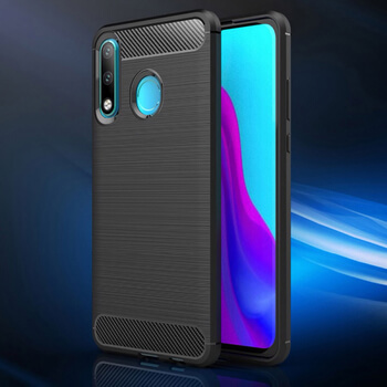 Ochranný silikónový obal karbón pre Huawei P30 Lite - čierny