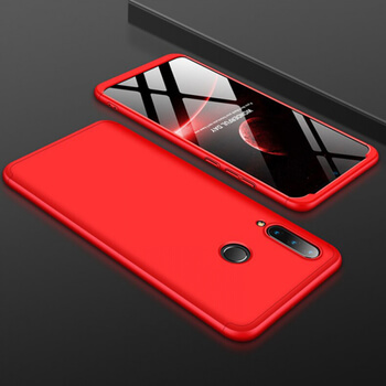 Ochranný 360 ° celotelový plastový kryt pre Huawei P30 Lite - červený