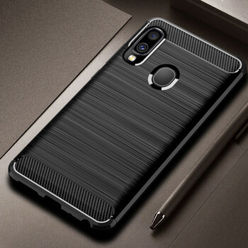 Ochranný silikónový obal karbón pre Samsung Galaxy A20e A202F - čierny