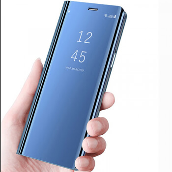 Zrkadlový plastový flip obal pre Samsung Galaxy A20e A202F - strieborný