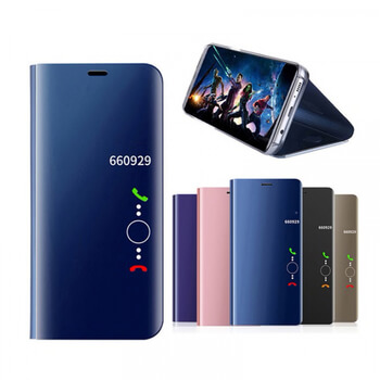Zrkadlový plastový flip obal pre Huawei P Smart Z - strieborný