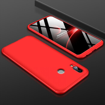 Ochranný 360 ° celotelový plastový kryt pre Huawei P Smart Z - červený