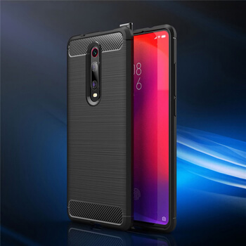 Ochranný silikónový obal karbón pre Xiaomi Mi 9T (Pro) - čierny