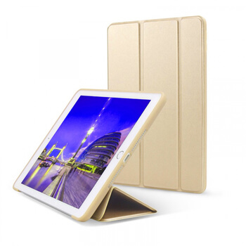 2v1 Smart flip cover + zadný silikónový ochranný obal pre Apple iPad 9.7" 2017 (5. generace) - zlatý