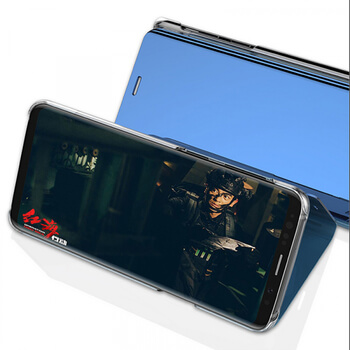 Zrkadlový plastový flip obal pre Xiaomi Redmi 7A - zlatý