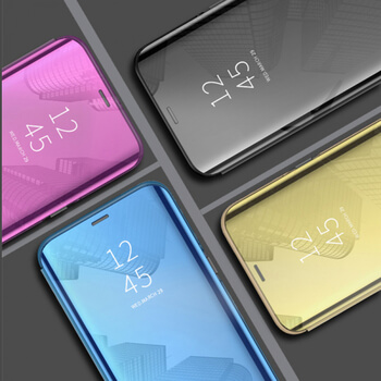Zrkadlový plastový flip obal pre Xiaomi Redmi 7A - zlatý