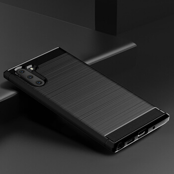 Ochranný silikónový obal karbón pre Samsung Galaxy Note 10 N970F - čierny