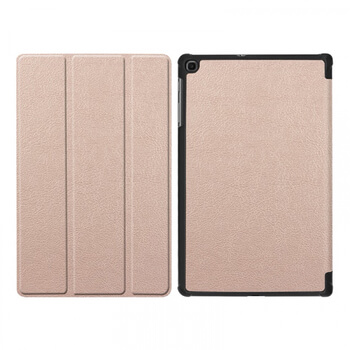 2v1 Smart flip cover + zadný plastový ochranný kryt pre Samsung Galaxy Tab A 10.1 2019 (T515) - zlatý