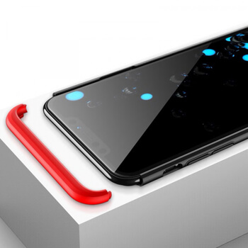 Ochranný 360 ° celotelový plastový kryt pre Apple iPhone 11 Pro - červený