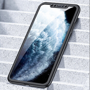 Ochranný 360 ° celotelový plastový kryt pre Apple iPhone 11 Pro Max - čierny