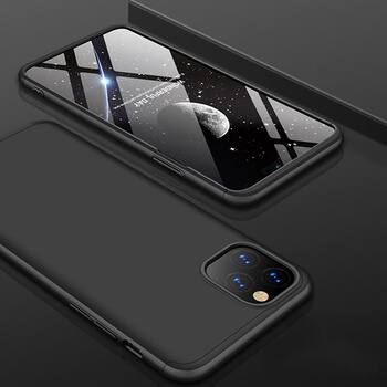 Ochranný 360 ° celotelový plastový kryt pre Apple iPhone 11 Pro Max - čierny
