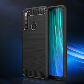 Ochranný silikónový obal karbón pre Xiaomi Redmi Note 8 - čierny