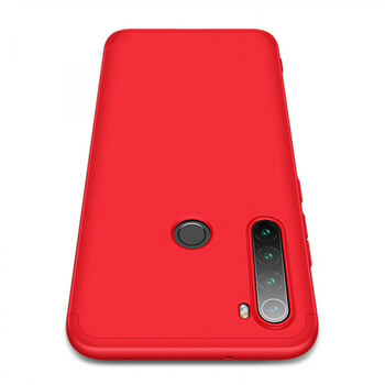 Ochranný 360 ° celotelový plastový kryt pre Xiaomi Redmi Note 8 - červený