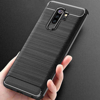 Ochranný silikónový obal karbón pre Xiaomi Redmi Note 8 Pro - čierny