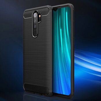 Ochranný silikónový obal karbón pre Xiaomi Redmi Note 8 Pro - čierny