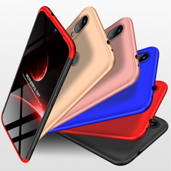 Ochranný 360 ° celotelový plastový kryt pre Xiaomi Redmi Note 8 Pro - modrý