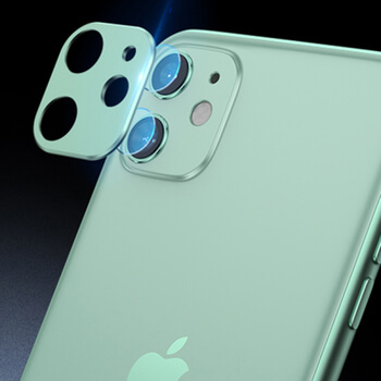2v1 Ochranný hliníkový rámček a ochranné sklo na zadnú kameru pre Apple iPhone 11 - červený