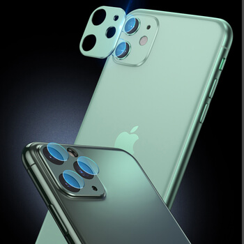 2v1 Ochranný hliníkový rámček a ochranné sklo na zadnú kameru pre Apple iPhone 11 Pro Max - čierny