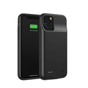 3v1 Silikónové puzdro s externou batériou smart battery case power bánk 4500 mAh pre Apple iPhone 11 Pro Max - čierne