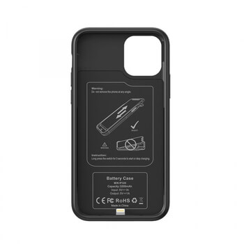 3v1 Silikónové puzdro s externou batériou smart battery case power bánk 4500 mAh pre Apple iPhone 11 Pro Max - čierne