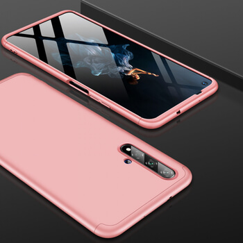 Ochranný 360 ° celotelový plastový kryt pre Huawei Nova 5T - ružový