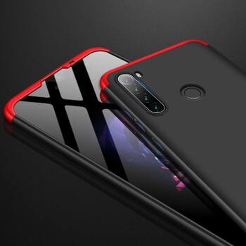 Ochranný 360 ° celotelový plastový kryt pre Xiaomi Redmi Note 8T - červený