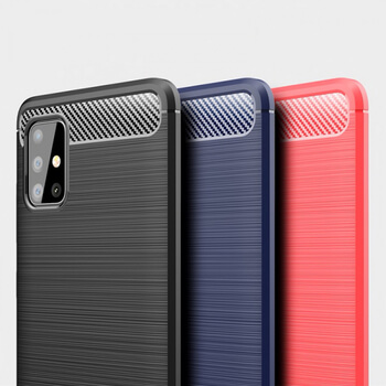 Ochranný silikónový obal karbón pre Samsung Galaxy A51 A515F - čierny