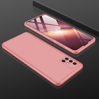 Ochranný 360 ° celotelový plastový kryt pre Samsung Galaxy A51 A515F - ružový