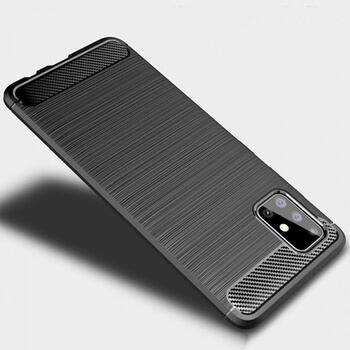 Ochranný silikónový obal karbón pre Samsung Galaxy A71 A715F - čierny